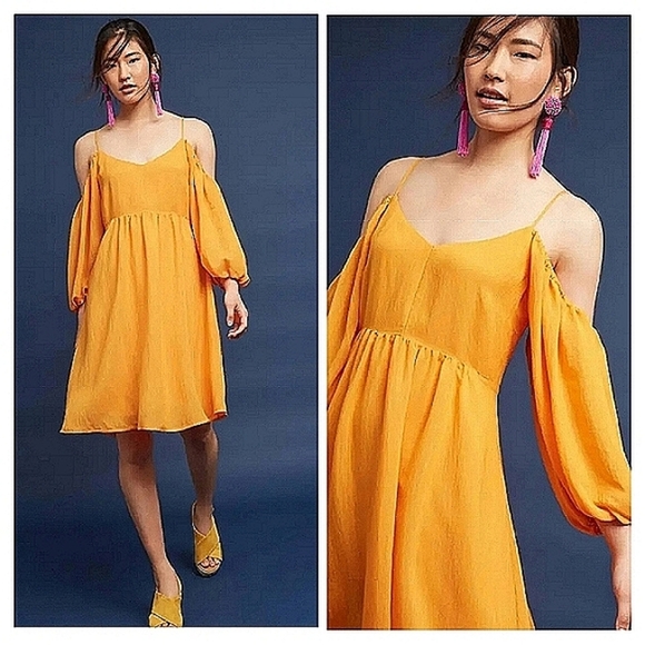 New MOULINETTE SOEURS CARINA OPEN-SHOULDER DRESS Size XS - Picture 3 of 12